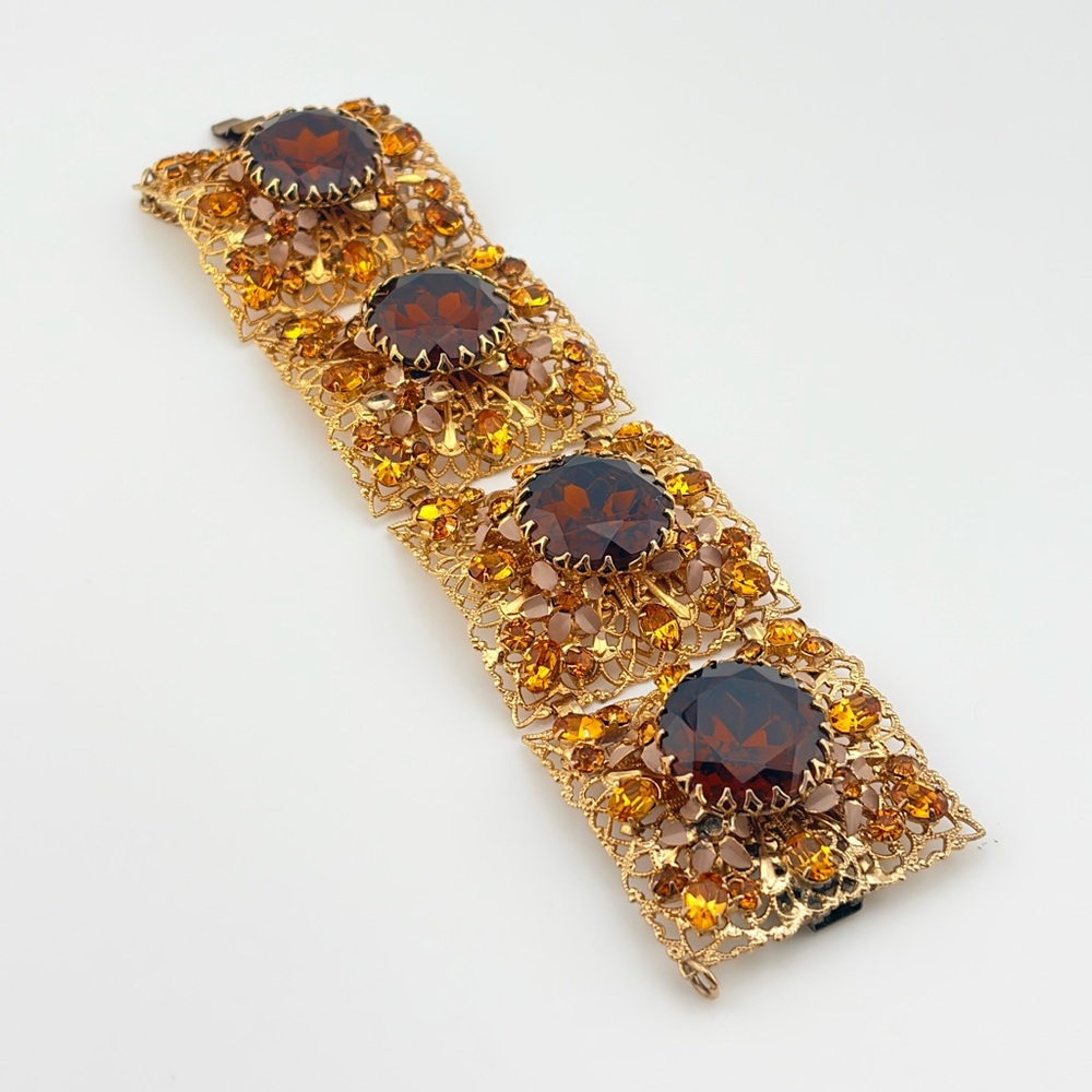 Vintage Gold-tone Filigree Bracelet “ Huge”